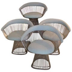 Set Of 4 Warren Platner Wire Chairs, Knoll International