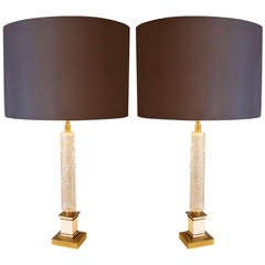 Pair Of French Glass Table Lamps, 1960's 11