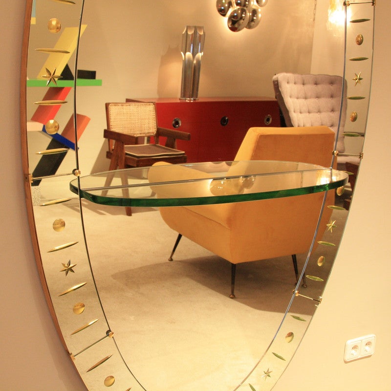 Crystal Art, Oval Mirror, 1950s 1