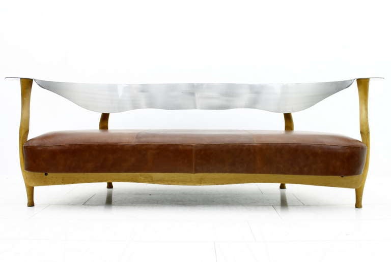 Sculptural leather sofa by Kurt Bayer "Fantasy Islands", circa 1990s. Good condition with new brown leather.

Worldwide shipping.