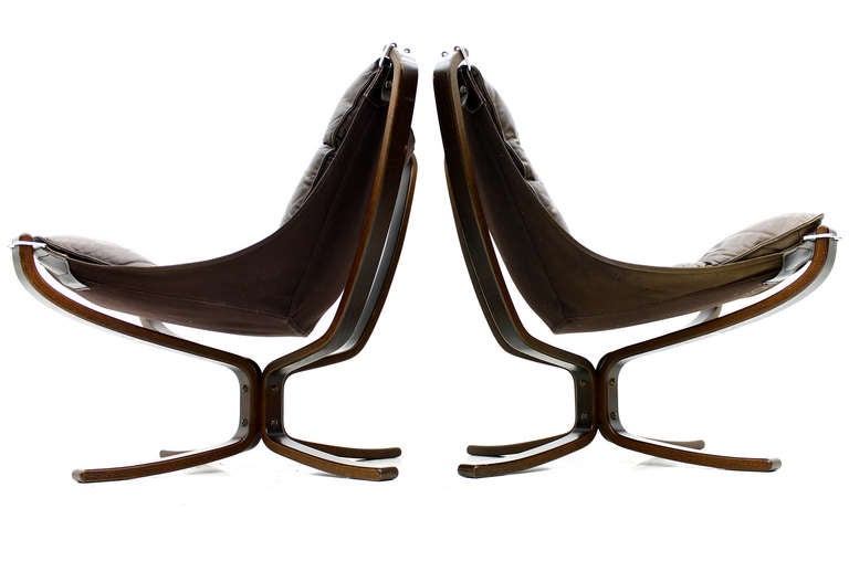 Norwegian A Pair Sigurd Resell Falcon Lounge Chairs, Norway