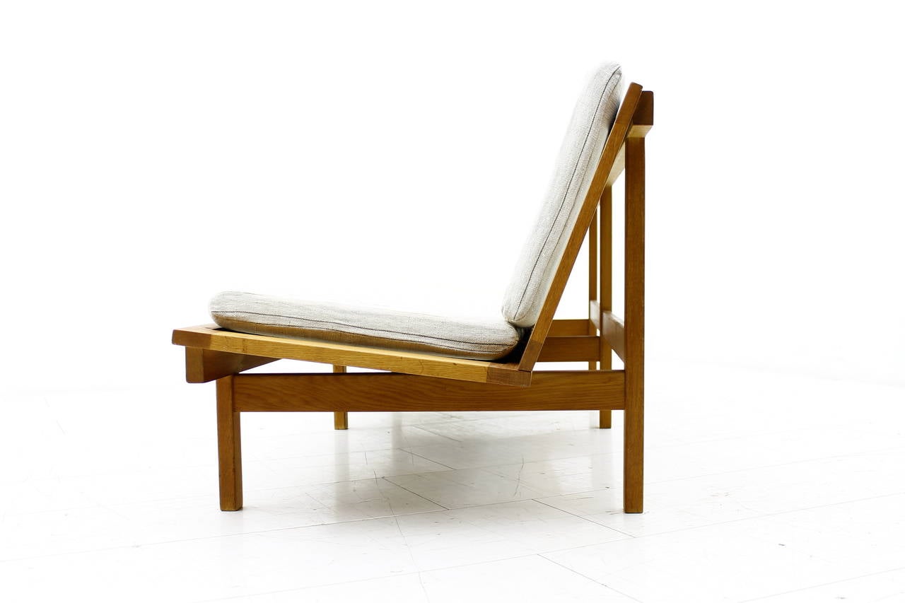 Fabric Danish Sofa or Bench in Oak by Børge Mogensen, 1956