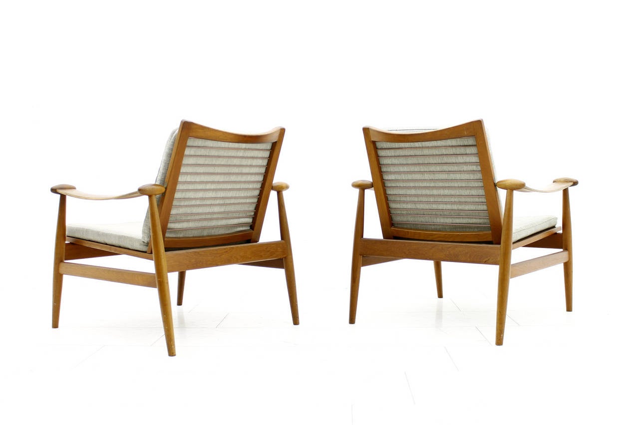 Pair of Finn Juhl Spade Lounge Chairs, FD 133, Teak, Denmark In Excellent Condition In Frankfurt / Dreieich, DE