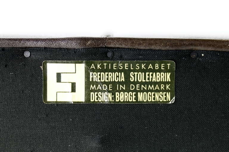 Børge Mogensen Chocolate Brown Leather Sofa 2212, Fredericia, Denmark 1