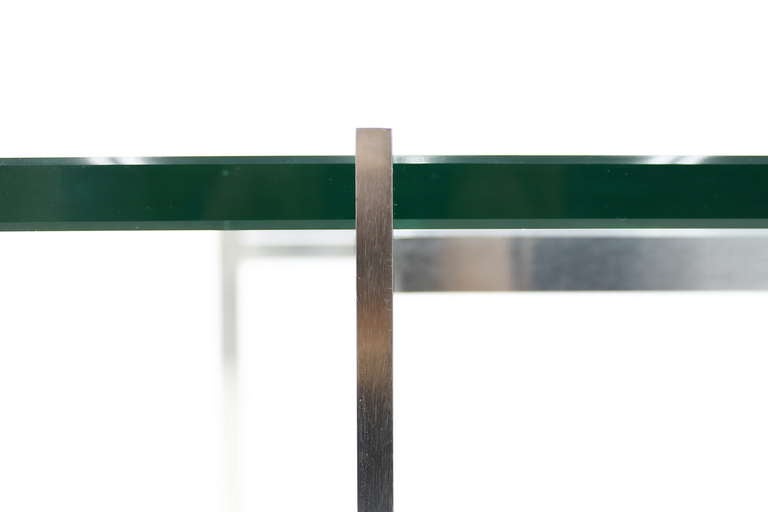 Scandinavian Modern Poul Kjaerholm Coffee Table, Metal and Glass, PK61, E. Kold Christensen, Denmark For Sale