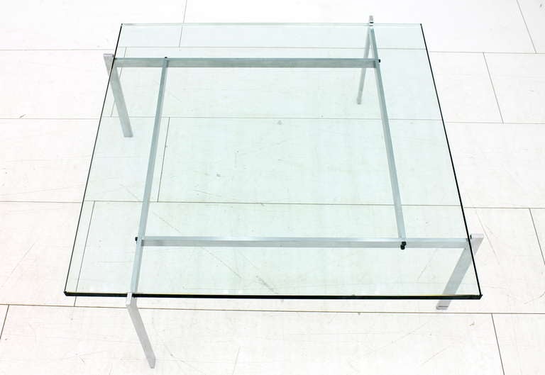 Sofa table by Poul Kjaerholm, PK 61 made by E. Kold Christensen, Denmark. Glass and steel.
Very good condition.

Worldwide shipping.