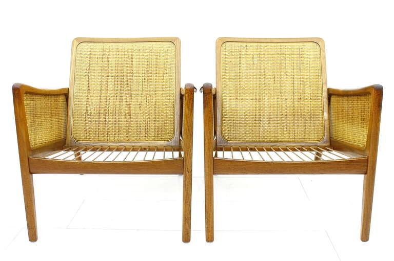 Teak A pair Early Lounge Chairs by Peter Hvidt & Orla Molgaard Nielsen, FD 151