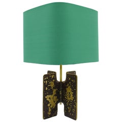 Brutalist Table Lamp in Brass, circa 1960s