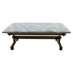 Rare Sergio Rodrigues Coffee Table with Apatit Stone Mosaic Top, Brazil 1964