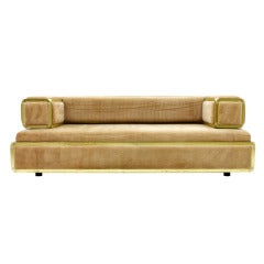 Fantastic Sofa, Brass & Fabric, France circa 1980's