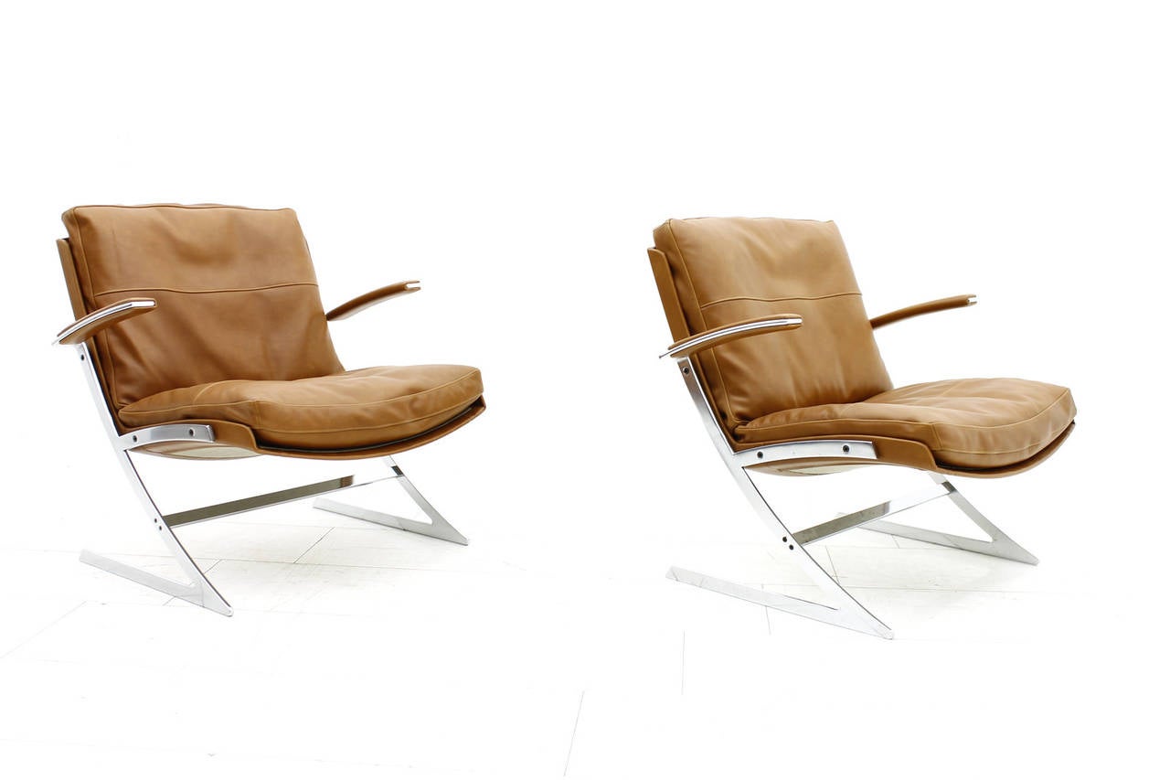 Scandinavian Modern Pair of Lobby Lounge Chairs by Preben Fabricius for Arnold Exclusiv, 1972 For Sale