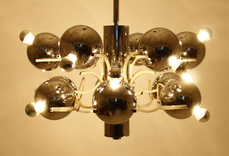 Italian Chrome Sputnik Chandelier, 1960`s 2