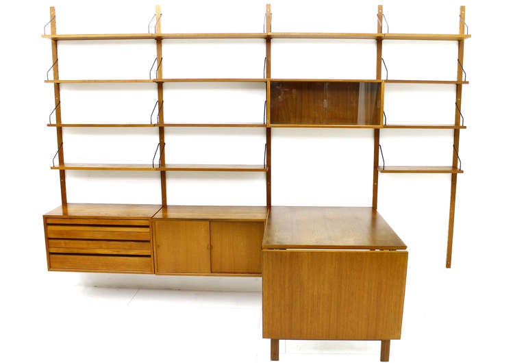 Danish Poul Cadovius Royal Wall System & Dining Table, Teak Wood, Denmark