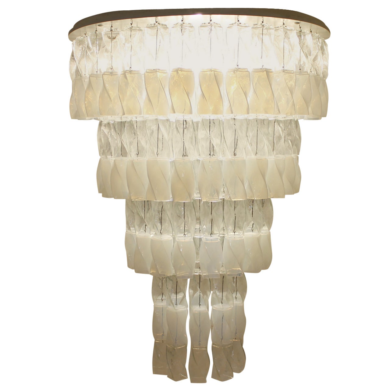 Huge Murano Chandelier by Roberto Pamio & Renato Toso for Leucos, Italy, 1970