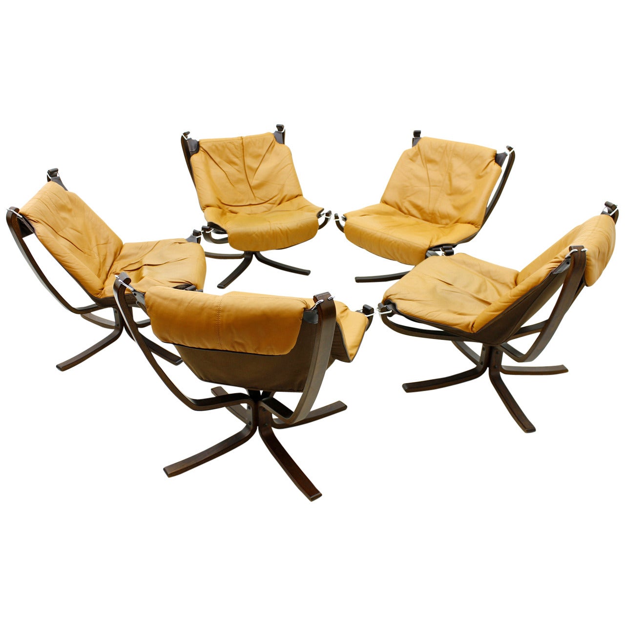 Set of Five Sigurd Resell Falcon Chairs, Vatne Møbler, Norway, 1971