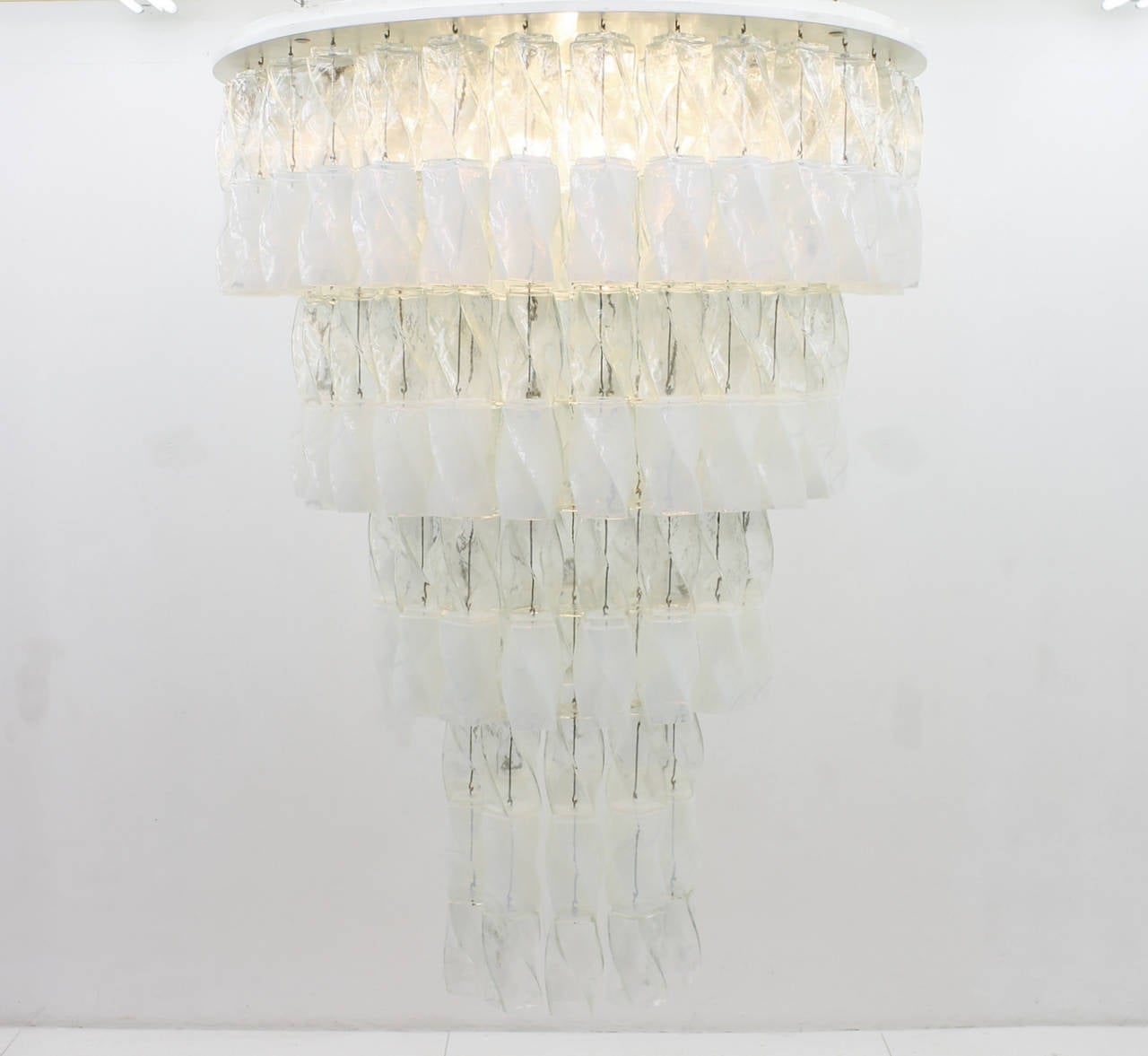 Mid-Century Modern Huge Murano Chandelier by Roberto Pamio & Renato Toso for Leucos, Italy, 1970