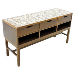 Severin Hansen Cabinet, Console with Ceramic Top, Haslev, Rosewood, Denmark 8
