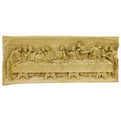 "The Last Supper" Wood Carving Relief Masterpiece by Emrich Mussner, 1976