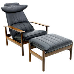 Rare Lounge Chair in Rosewood & Leather by Sven Ivar Dysthe for Dokka, Norway