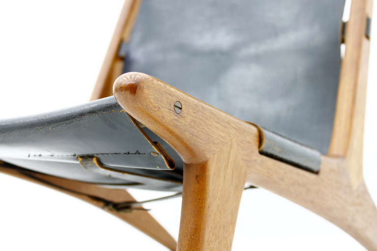 Mid-20th Century Hunting Chair by Uno & Östen Kristiansson for Luxus, Sweden 1954