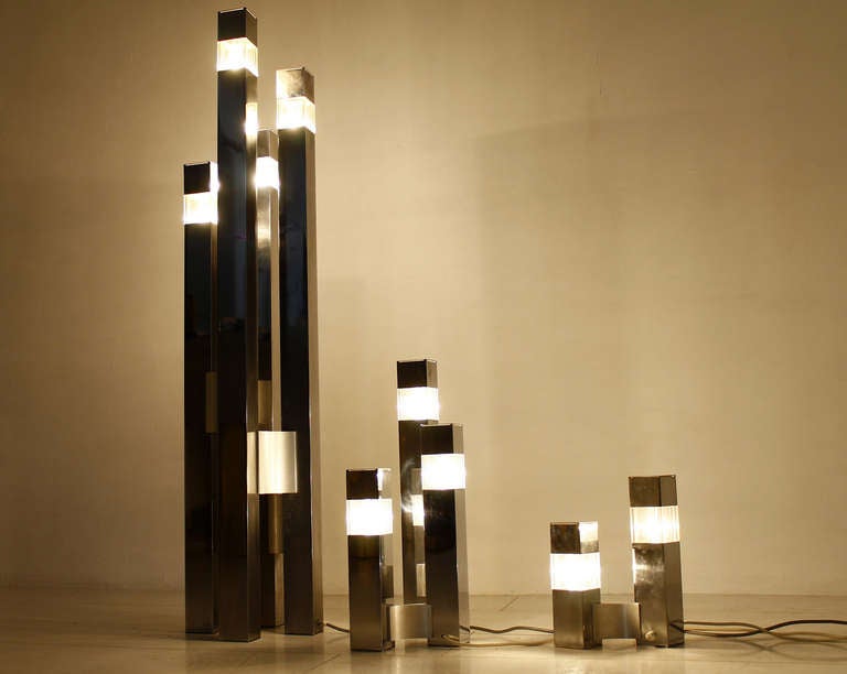 Gaetano Sciolari 1x Floor Lamp & 2 Table Lamps, Italy In Good Condition In Frankfurt / Dreieich, DE