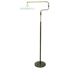 Adjustable Floor Lamp, Marble & Brass, Italy 50's 9