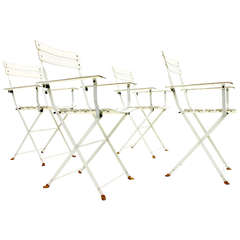 Rare Set of Four "Celestina" Folding Chairs with Armrests by Marco Zanuso, Zanotta