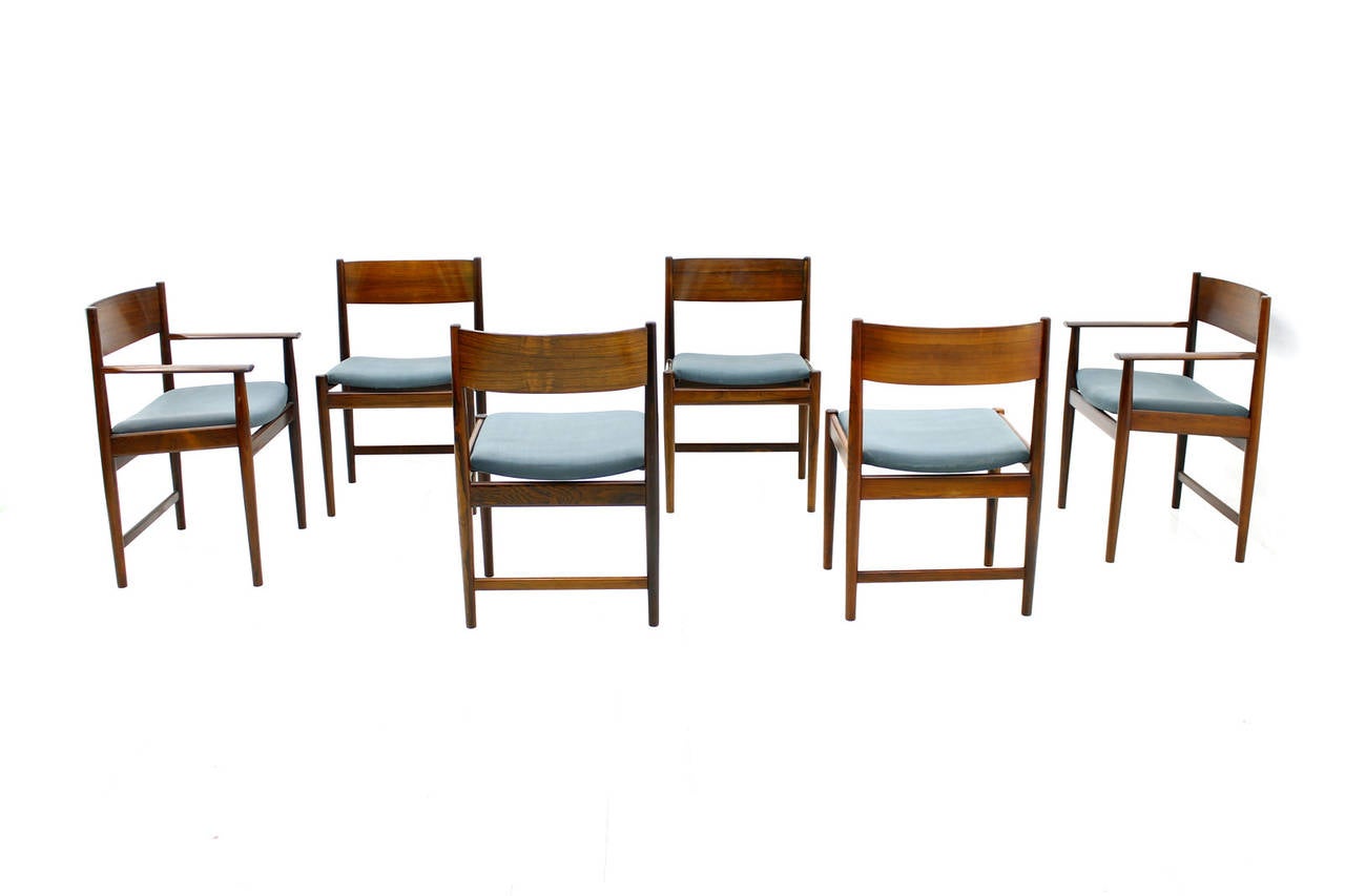 Set of Six Kurt Ostervig Dining Chairs for Sibast, Denmark 1960s