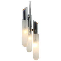 Chrome & Glass Chandelier by Mazzega Italy, 1960`s 12
