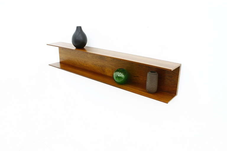 Mid-20th Century Large Rosewood Wall Shelf by Walter Wirz, Germany