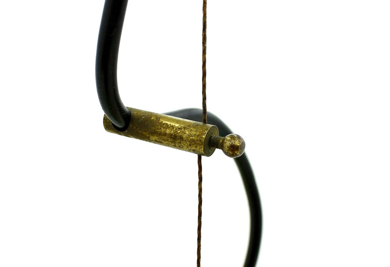 Italian Stilnovo Pendant in Glass, Brass and Acryl, circa 1960s
