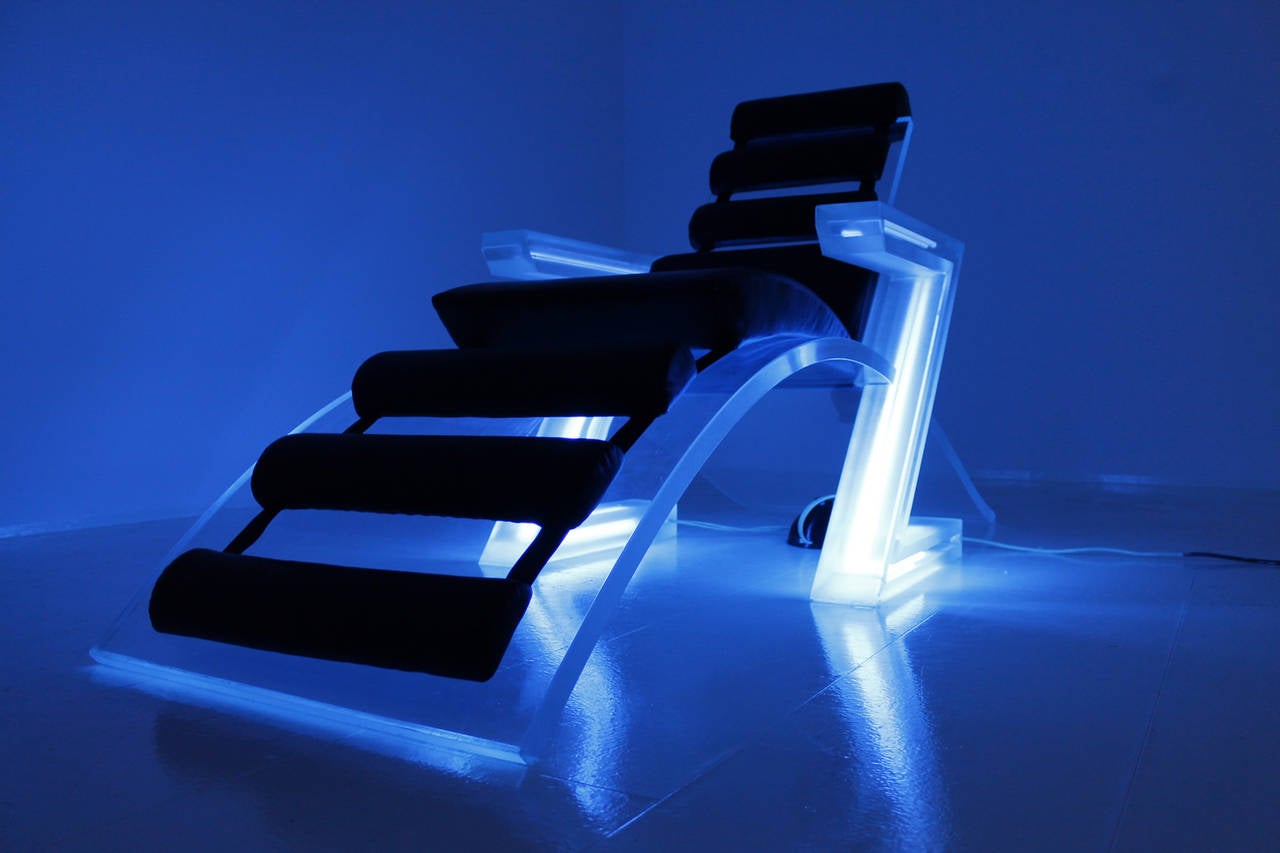 Late 20th Century Spectacular Illuminated Lucite Lounge Chair, 1970s For Sale