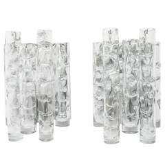 Pair of Nice Glass Wall Sconces by Doria, Germany 1960`s 10