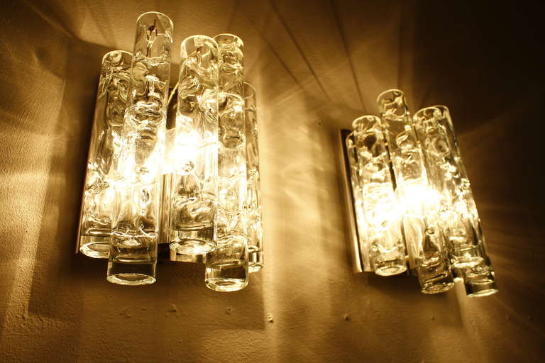 Pair of Nice Glass Wall Sconces by Doria, Germany, 1960s In Good Condition In Frankfurt / Dreieich, DE