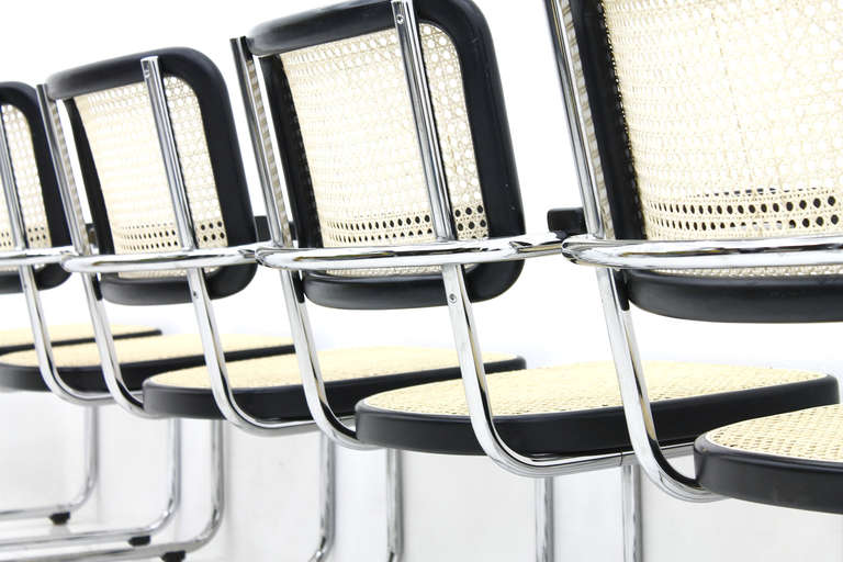Bauhaus Rare Set of Eight Steel Tube Lobby Chairs S67F by Mart Stam for Thonet