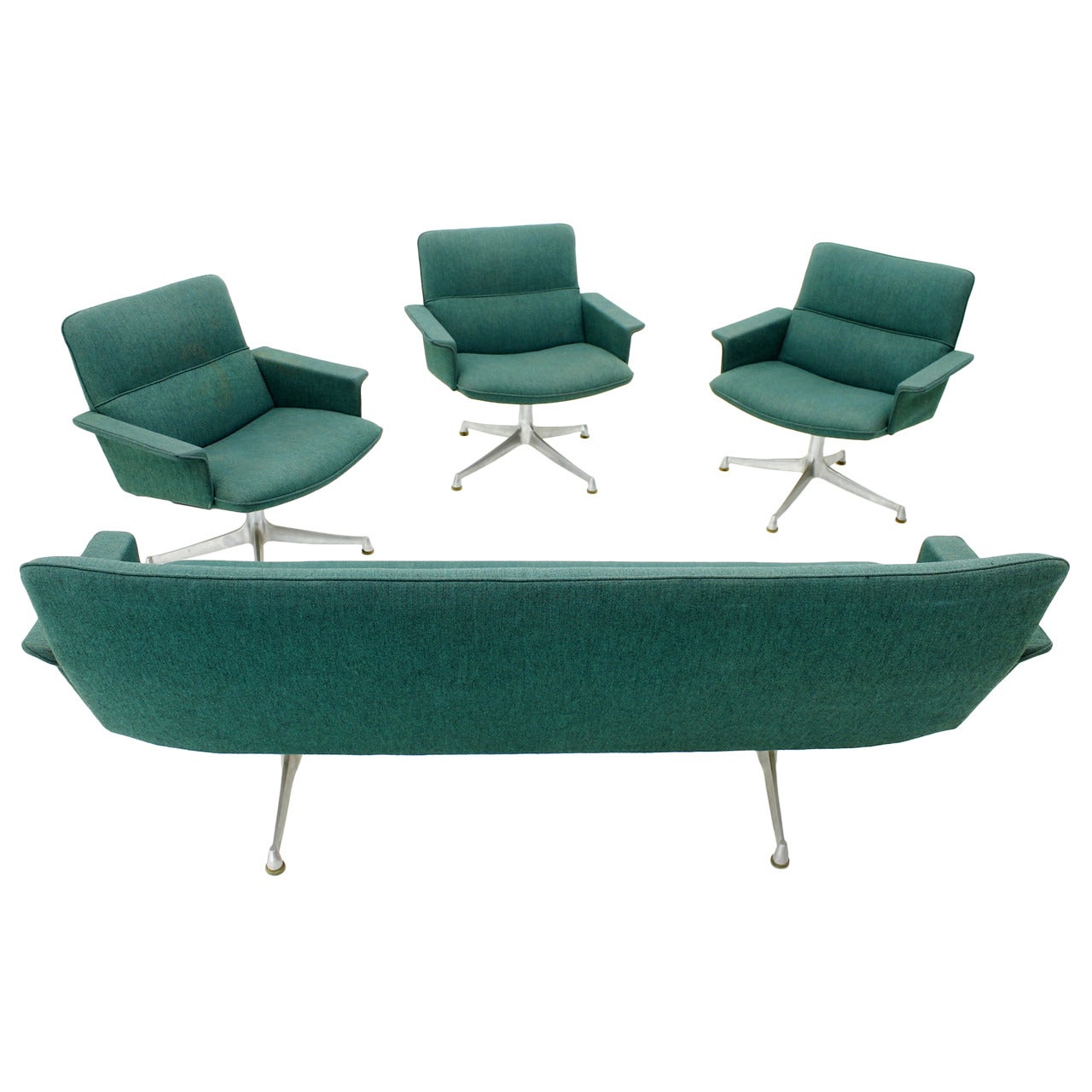 Seating Group with Sofa and Three Lounge Chairs, France, circa 1960s