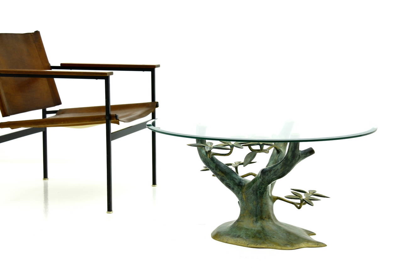 Mid-20th Century Brass & Glass Sofa Table in Style of Willy Daro, ca. 1960`s