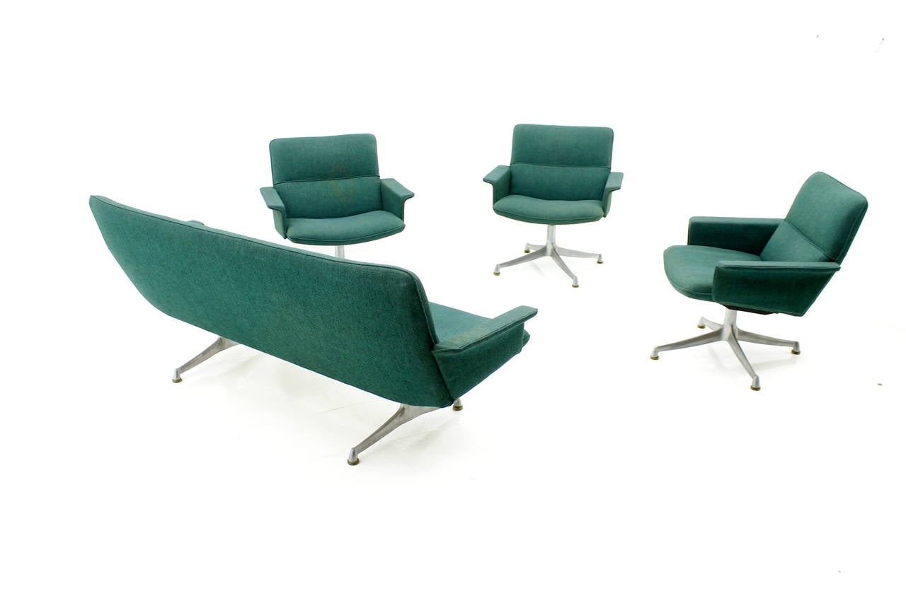 Seating Group with Sofa and Three Lounge Chairs, France, circa 1960s For Sale 1