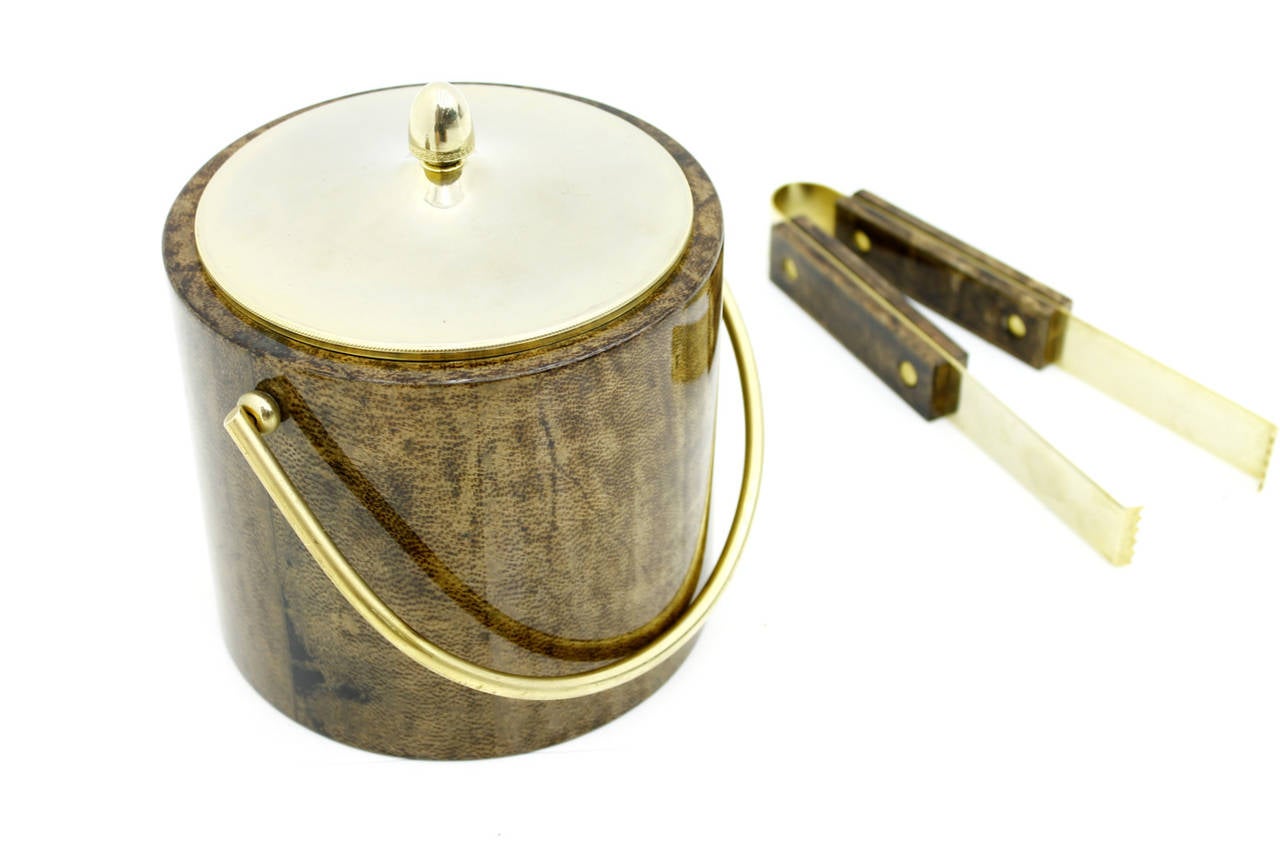 Goatskin Ice Bucket by Aldo Tura, Italy 1960s