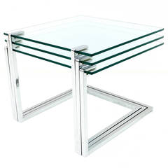 Glass and Chrome Nesting Tables, circa 1970s 3