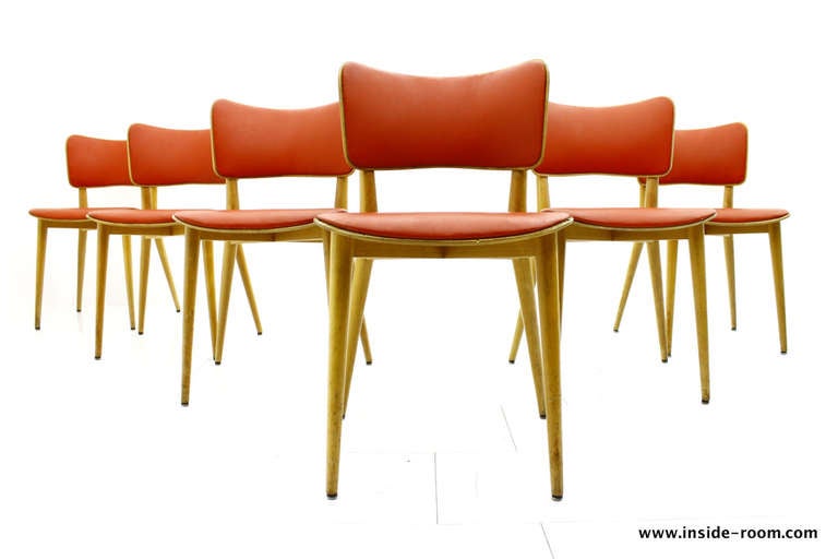 Mid-Century Modern 6 early Max Bill Dining Chairs, Switzerland ca. 1950`s