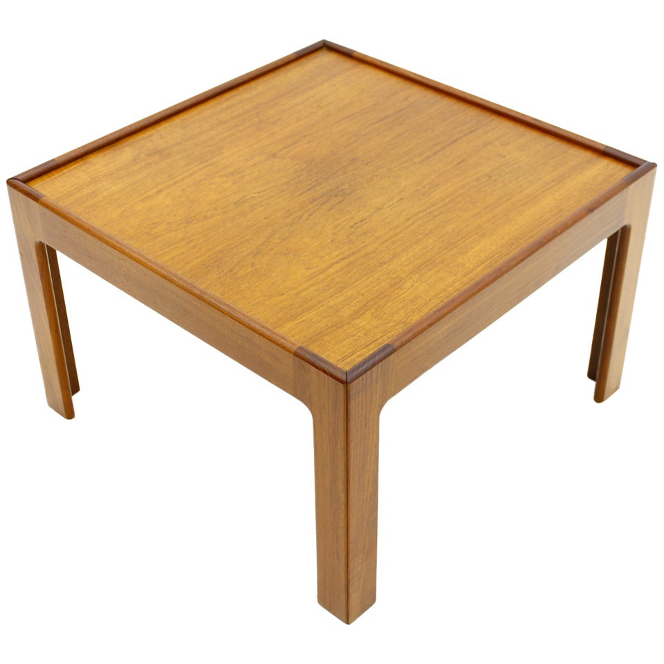 Teak Wood Side Table, Coffee Table by Illum Wikkelso, Denmark 1960s. For Sale