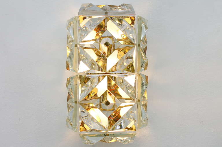 Pair of Crystal Glass Wall Sconces 4