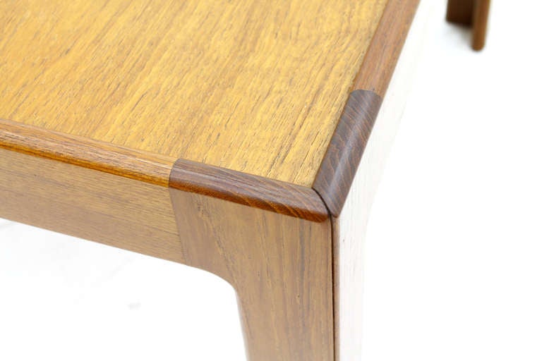 Scandinavian Modern Teak Wood Side Table, Coffee Table by Illum Wikkelso, Denmark 1960s. For Sale