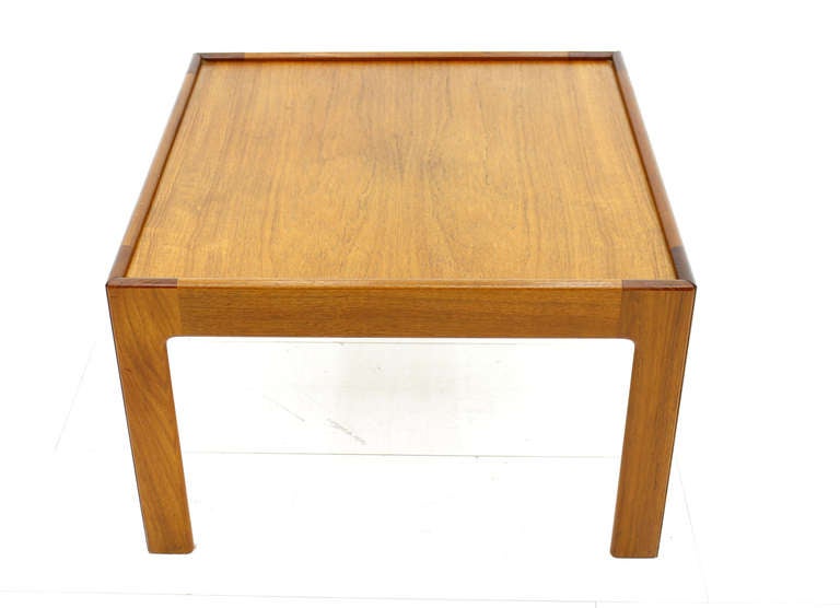 Danish Teak Wood Side Table, Coffee Table by Illum Wikkelso, Denmark 1960s. For Sale