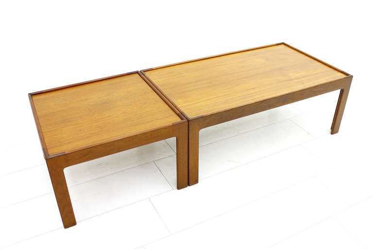 Teak Wood Side Table, Coffee Table by Illum Wikkelso, Denmark 1960s. In Good Condition For Sale In Frankfurt / Dreieich, DE
