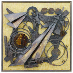Wall Sculpture in Metal by Henrik Horst, Denmark 1970s 6