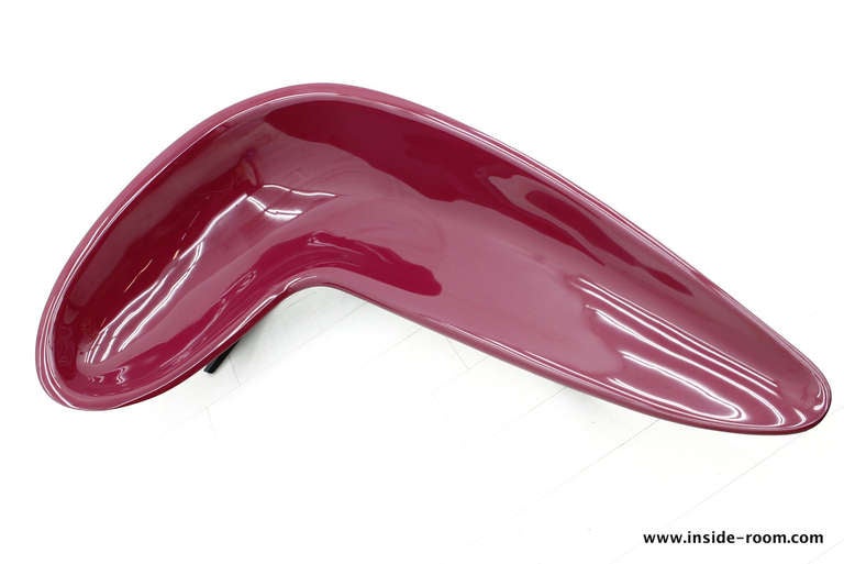 German Large Fiberglass Boomerang Bench, Stefan Sterf