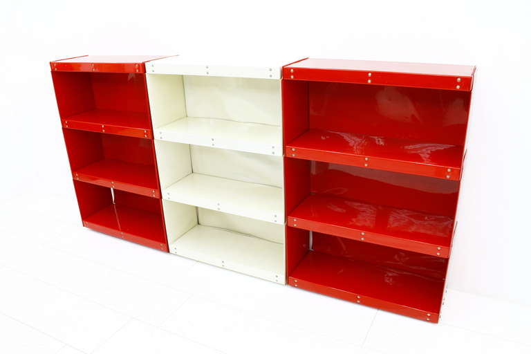 Softline Wall System, Shelf, Bookshelf by Otto Zapf, Germany 1971, Red / White im Zustand „Hervorragend“ im Angebot in Frankfurt / Dreieich, DE