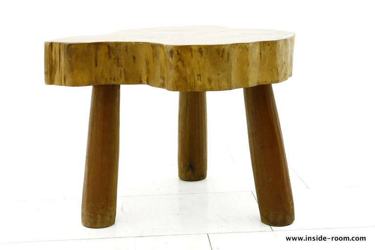 Mid-Century Modern Solid Wood Table or Stool 60s For Sale